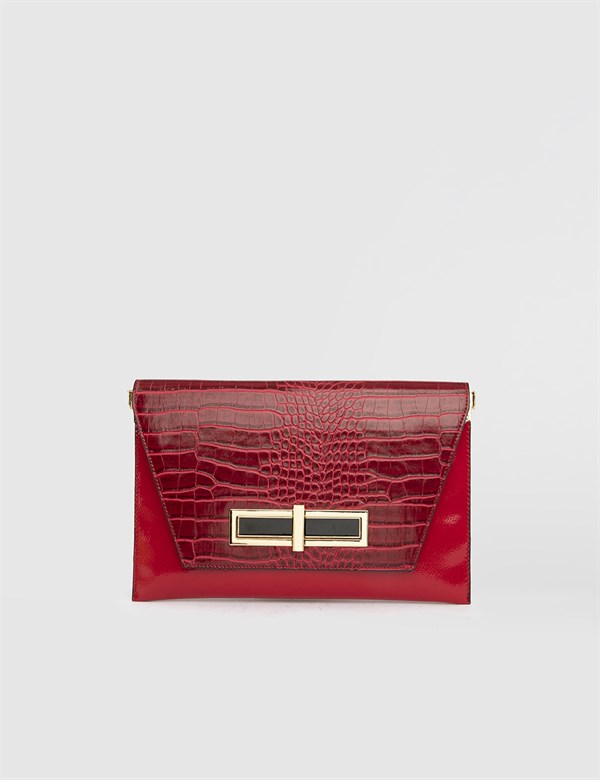 Gellir Red Crocodile Women's Handbag