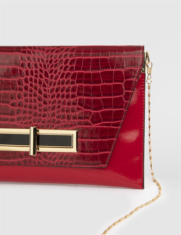 Gellir Red Crocodile Women's Handbag