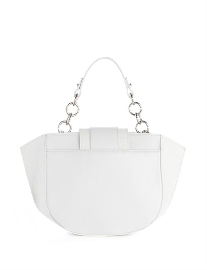 George Women's Shoulder Bag White Crocodile