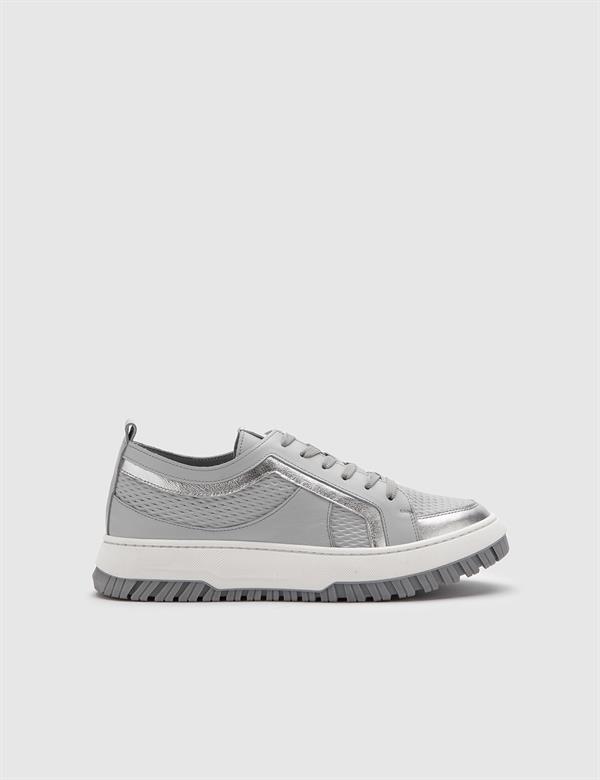 Geret Silver-Grey Leather Women's Sneaker