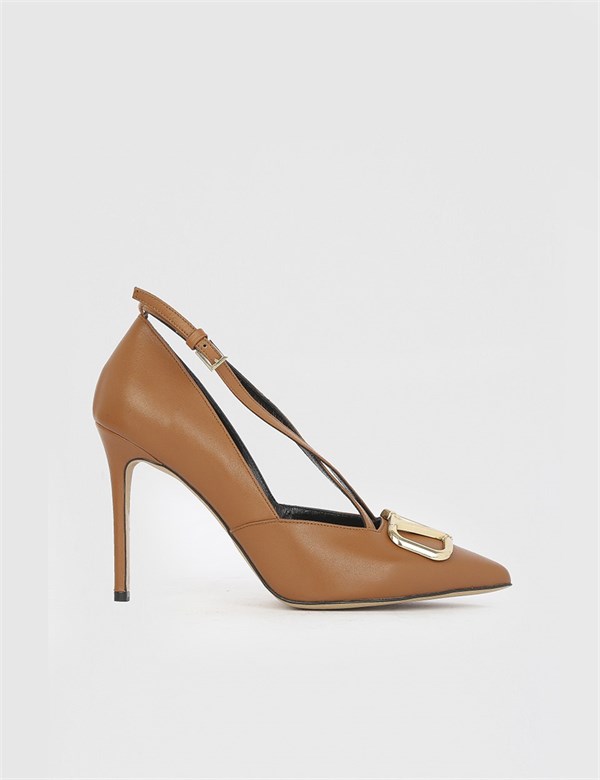 Giovanna Saddle Brown Leather Women's Pump
