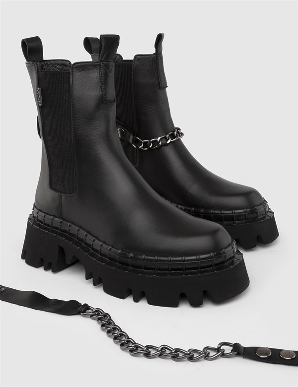 Gori Black Leather Women's Boot