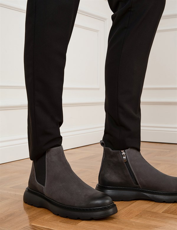 Gouda Grey Nubuck Leather Men's Boot