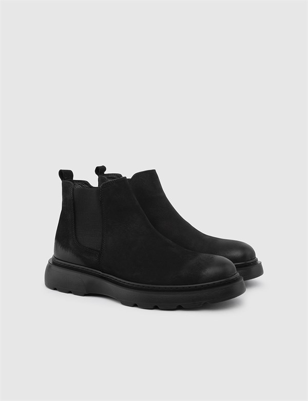 Gouda Black Nubuck Leather Men's Boot