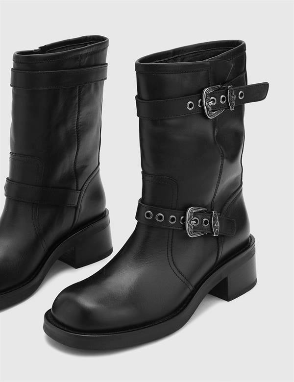 Grazia чёрные кожаные женские ботинки
