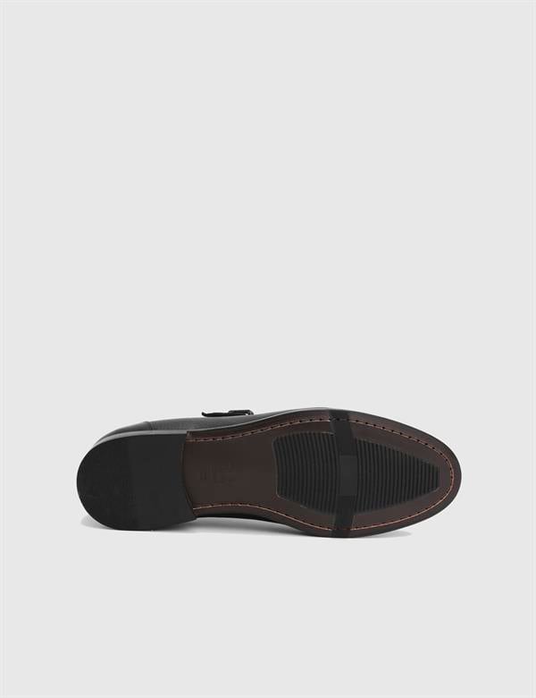 Groh Hakiki Buffalo Guti Deri Siyah Erkek Loafer