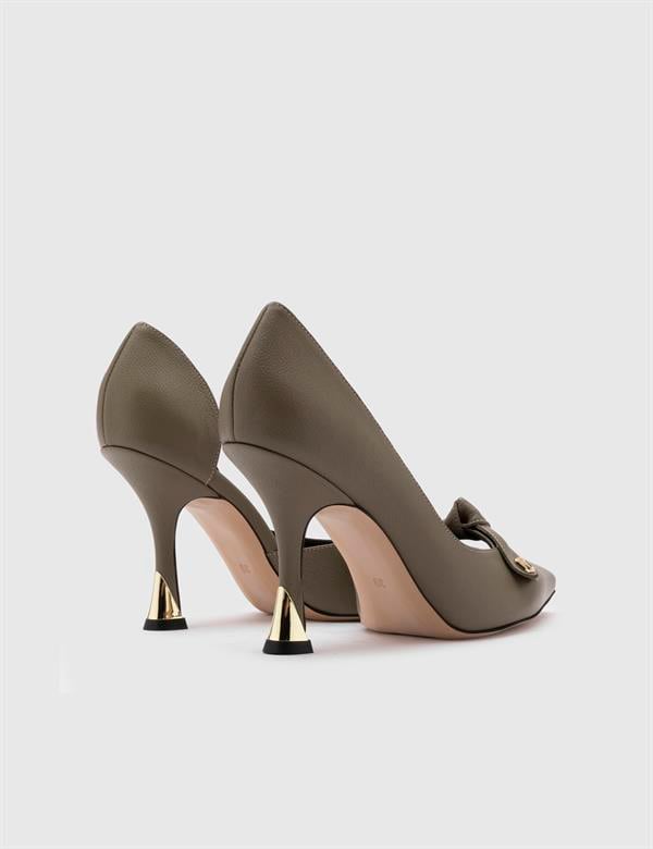 Gurley Khaki Floater Leather Women's Heeled Sandal