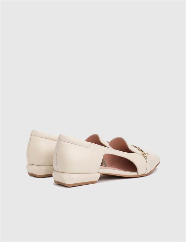Hanna Beige Leather Women's Loafer