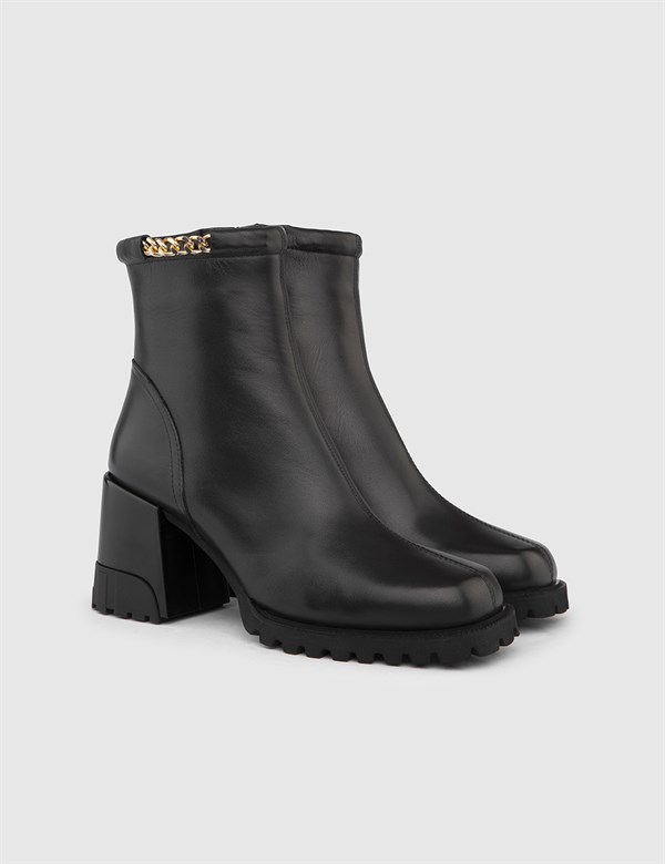 Harder Black Leather Women's Heeled Boot