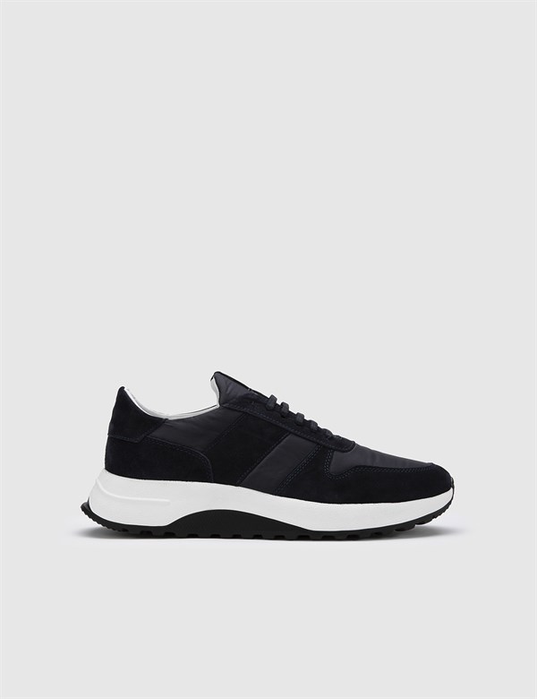 Havard Navy Blue Suede Leather-Fabric Men's Sneaker