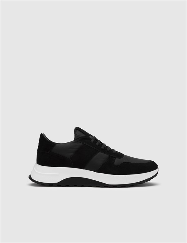 Havard Black Suede Leather-Fabric Men's Sneaker