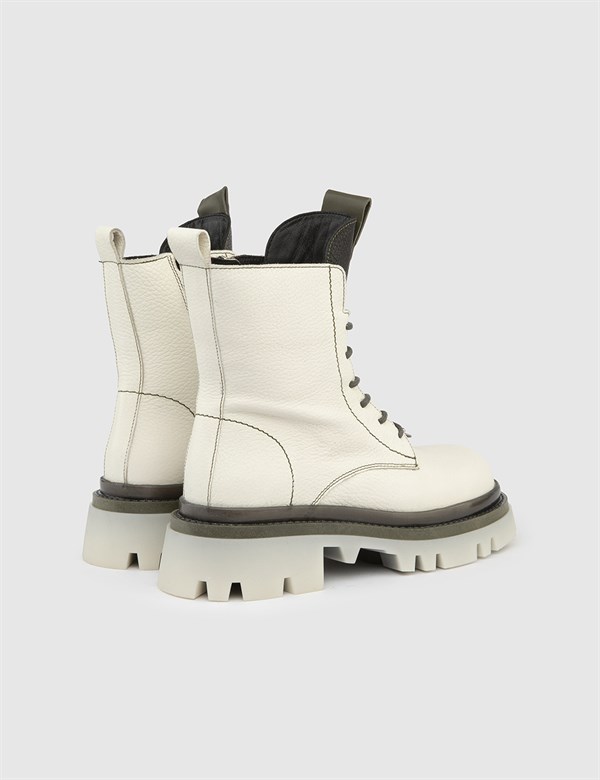 Heiko White Floater Leather Women's Boot