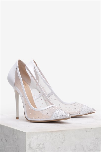 Helenka Bayan Stiletto Beyaz Sedef