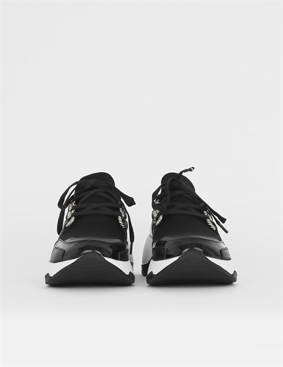 Hema Black Leather - Black Patent Leather Women's Sneaker