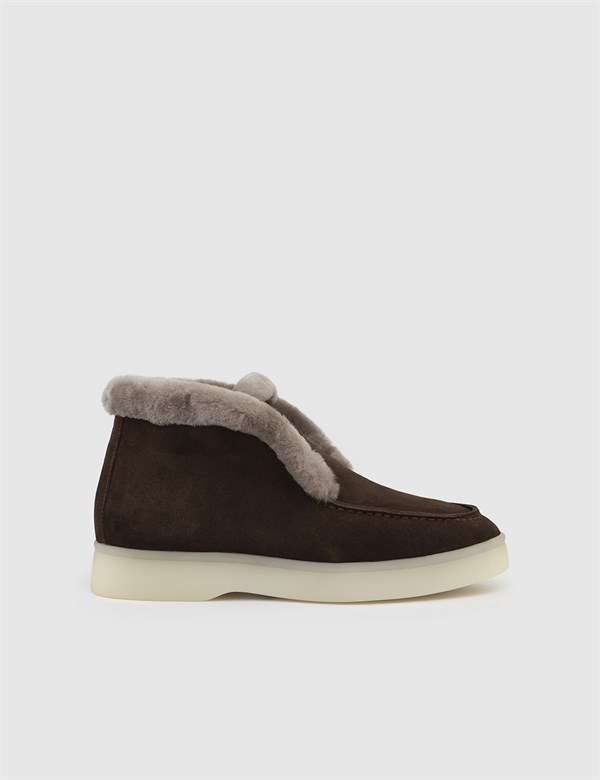 Henrik Brown Suede Leather Women's Boot