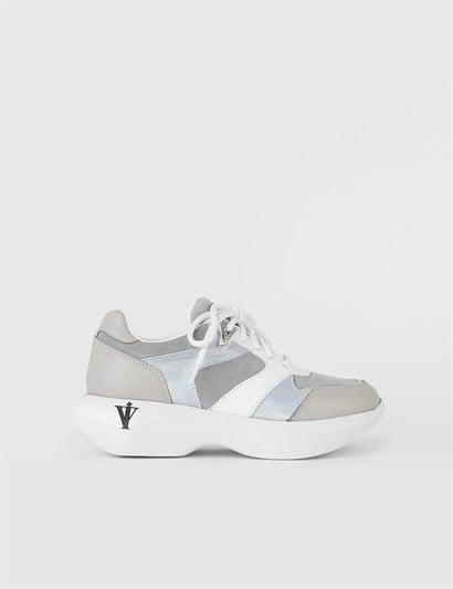 Hesa Grey Suede - White Leather Women's Sneaker