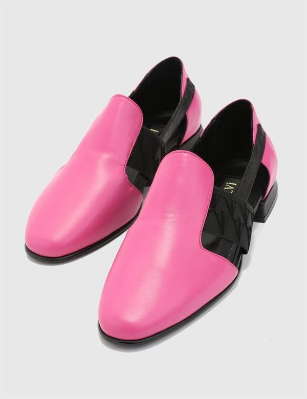 Hina Hakiki Deri Kadın Pembe Loafer Ayakkabı