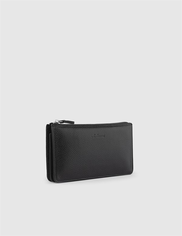 Hobart Black Floater Leather Unisex Handbag