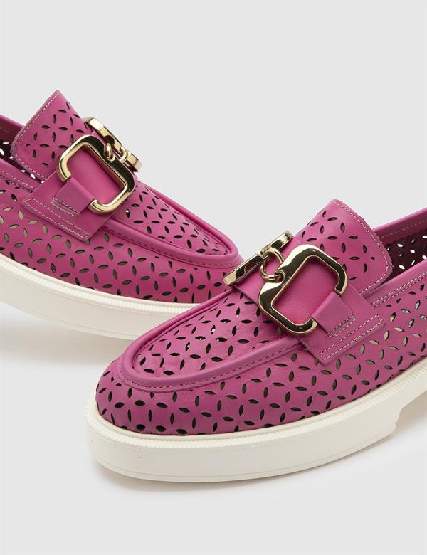 Ibar Fuchsia Leather Women's Loafer