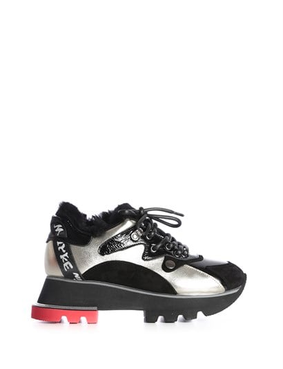 İsabel Women's Sneaker Black Leather - Golden