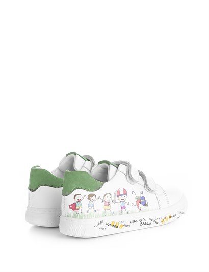 İsabel Unisex  Çocuk Spor Ayakkabı Beyaz-Yeşil Deri