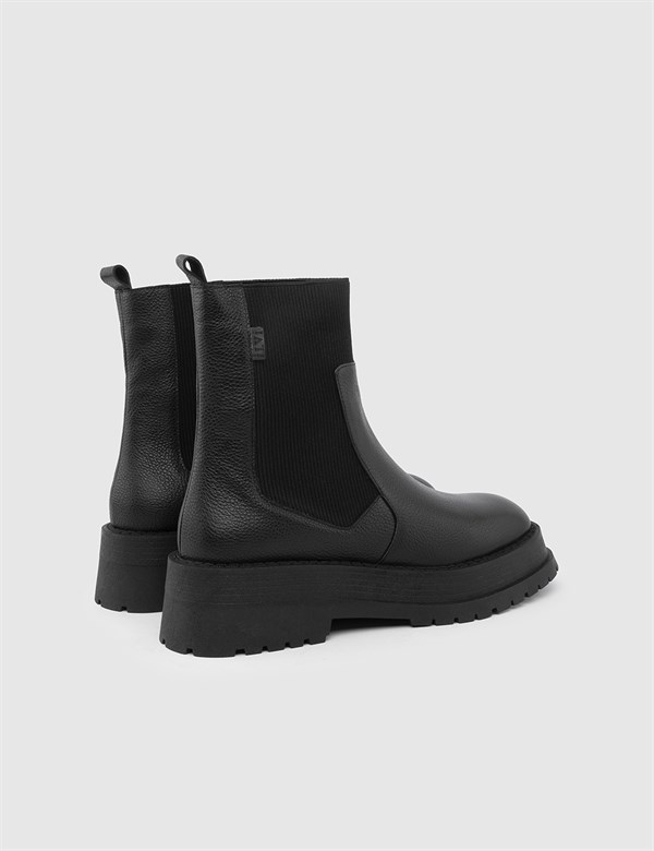 Ismo Black Leather Women's Boot