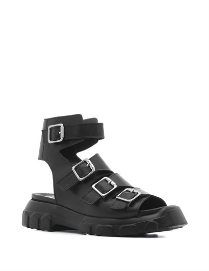 İxya Women's Sandal Black Leather