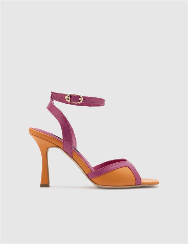 Janka Fuchsia Leather Women's Heeled Sandal