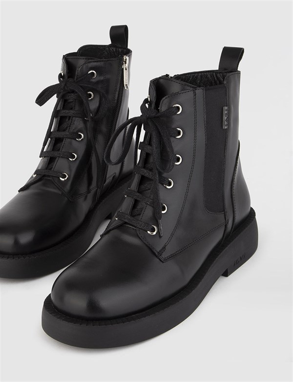 Jena Black Leather Women's Boot