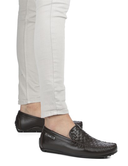 Jolanka Men's Moccasin Brown Braid Nappa