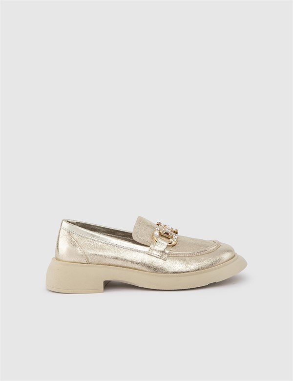 Juan Gold Leather Women's Moccasin