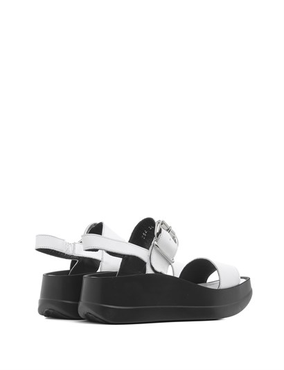 Kiko Women's Sandal White Leather-Black Lining
