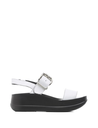 Kiko Women's Sandal White Leather-Black Lining