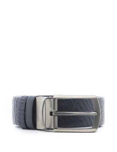 Kimberly Men's Belt Navy Blue Crocodile