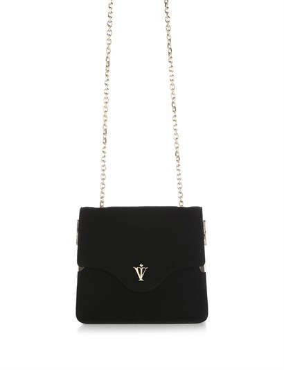 Kiwi Women's Shoulder Bag Black Suede