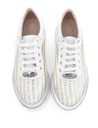 Kopa Women's Sneaker White Metallic Gold