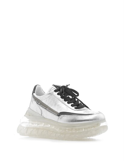 Kurt Women's Sneaker Metallic Silver Leather