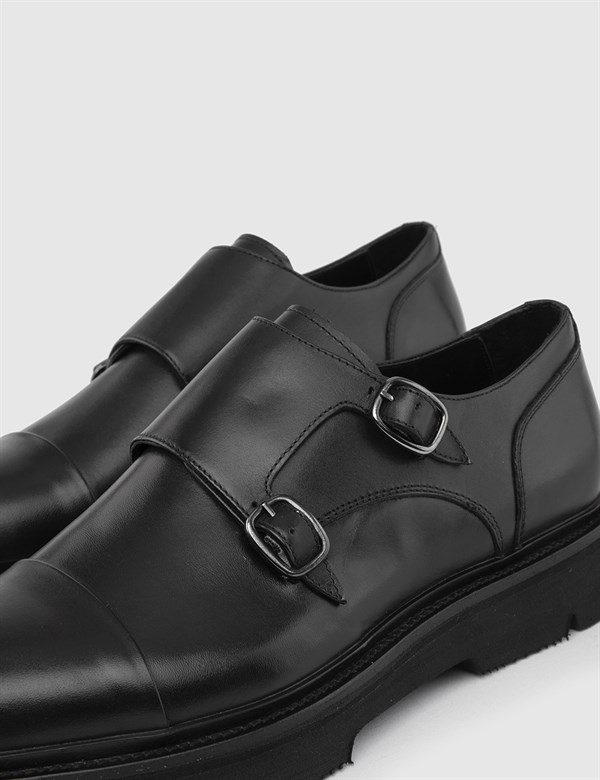 Lanus Antique Black Leather Men's Daily Shoe