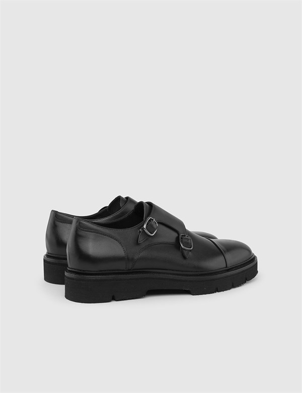 Lanus Antique Black Leather Men's Daily Shoe