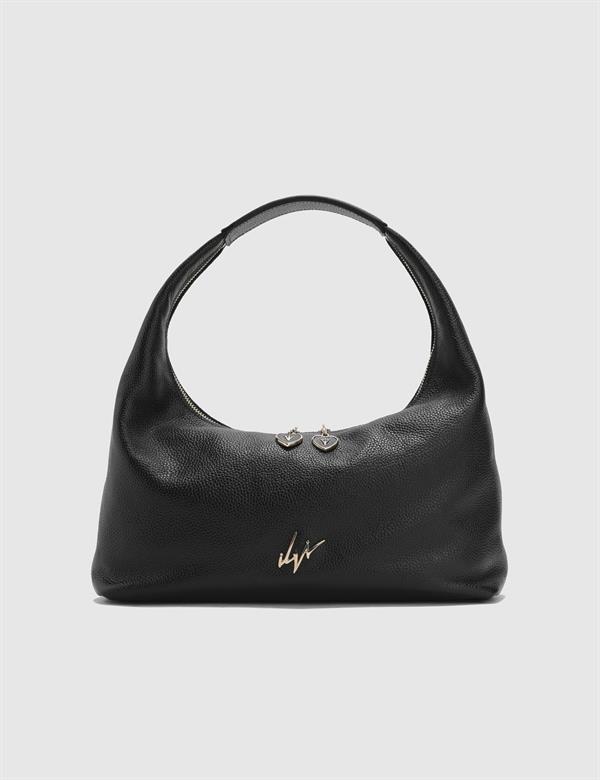 Latia Black Floater Leather Women's Handbag