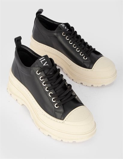Lesa Black Leather Women's Sneaker