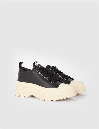 Lesa Black Leather Women's Sneaker