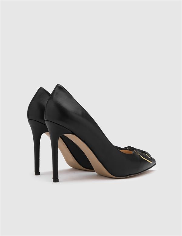 Leticia Black Leather Women's Stiletto