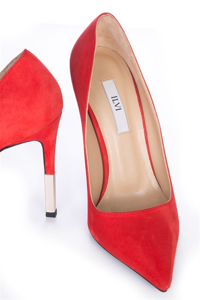 Lina 1850 Stiletto Kırmızı Süet