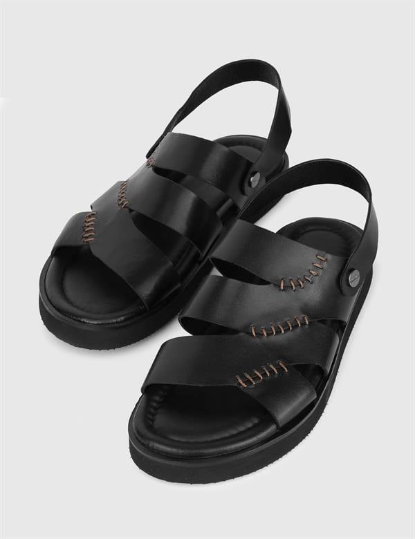 Lismore Black Leather Men's Sandal