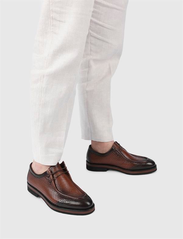 Luigi Brown Buffalo Leather Men's Oxford
