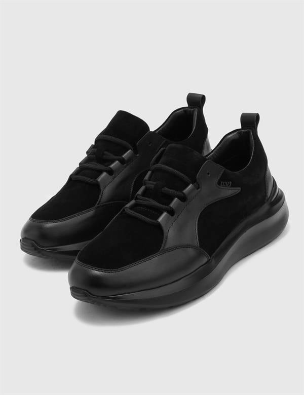 Lukaku Black Suede Leather Men's Sneaker