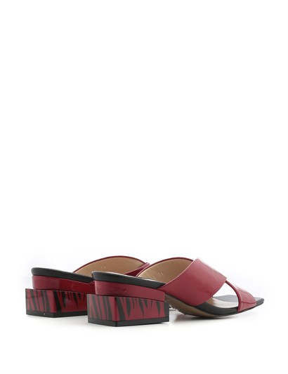 Malone Women's Sandal Red Patent Leather-Black