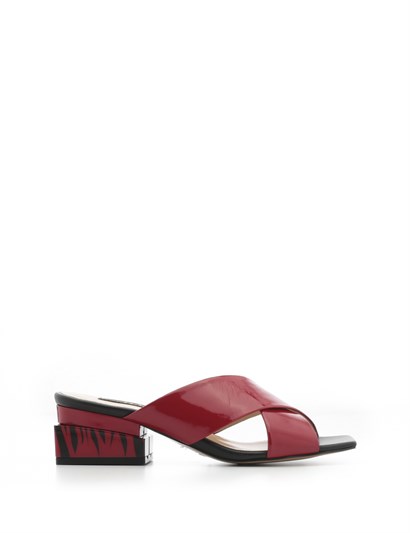 Malone Women's Sandal Red Patent Leather-Black