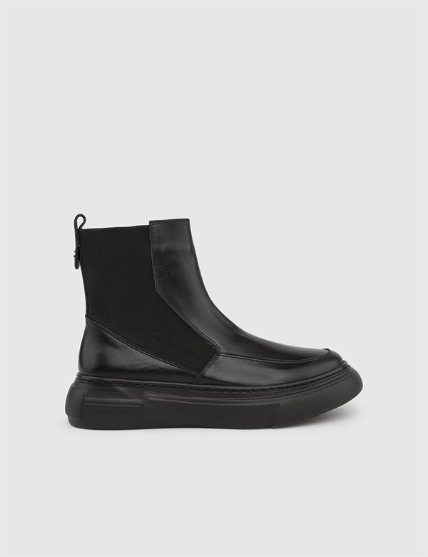 Malt Black Leather Women's Boot